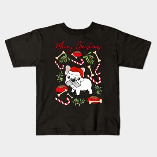 Merry Christmas Bulldog cute dog Seasons Greetings Tis The Season To Be Jolly Kids T-Shirt